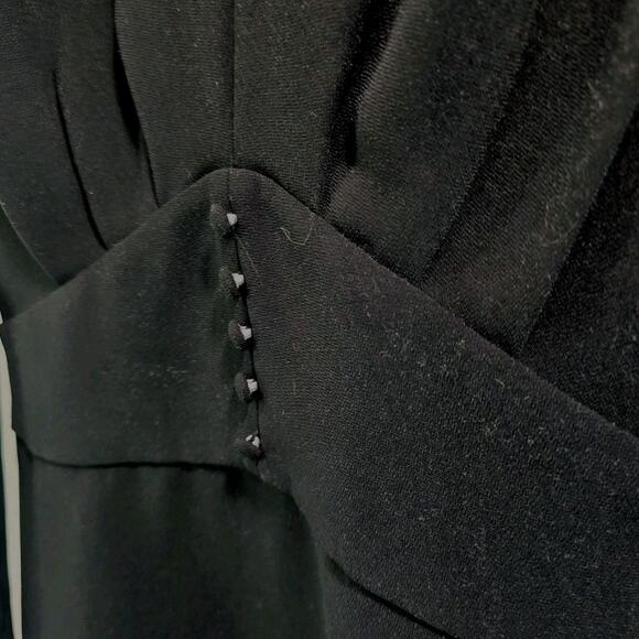 & Other Stories Dress Womens 6 Small Black Mini Skater Button V Plested Quarter - Picture 10 of 14